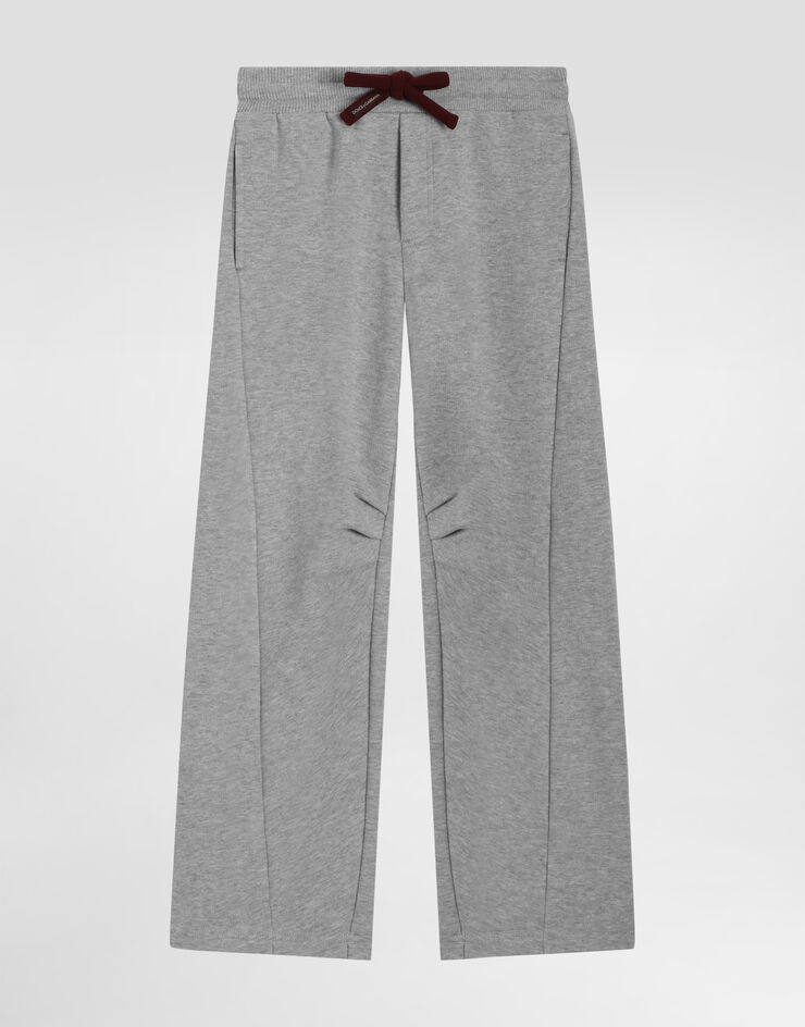 Dolce & Gabbana Fleece trousers with DG embroidery Grey L4JPLIG7PUY