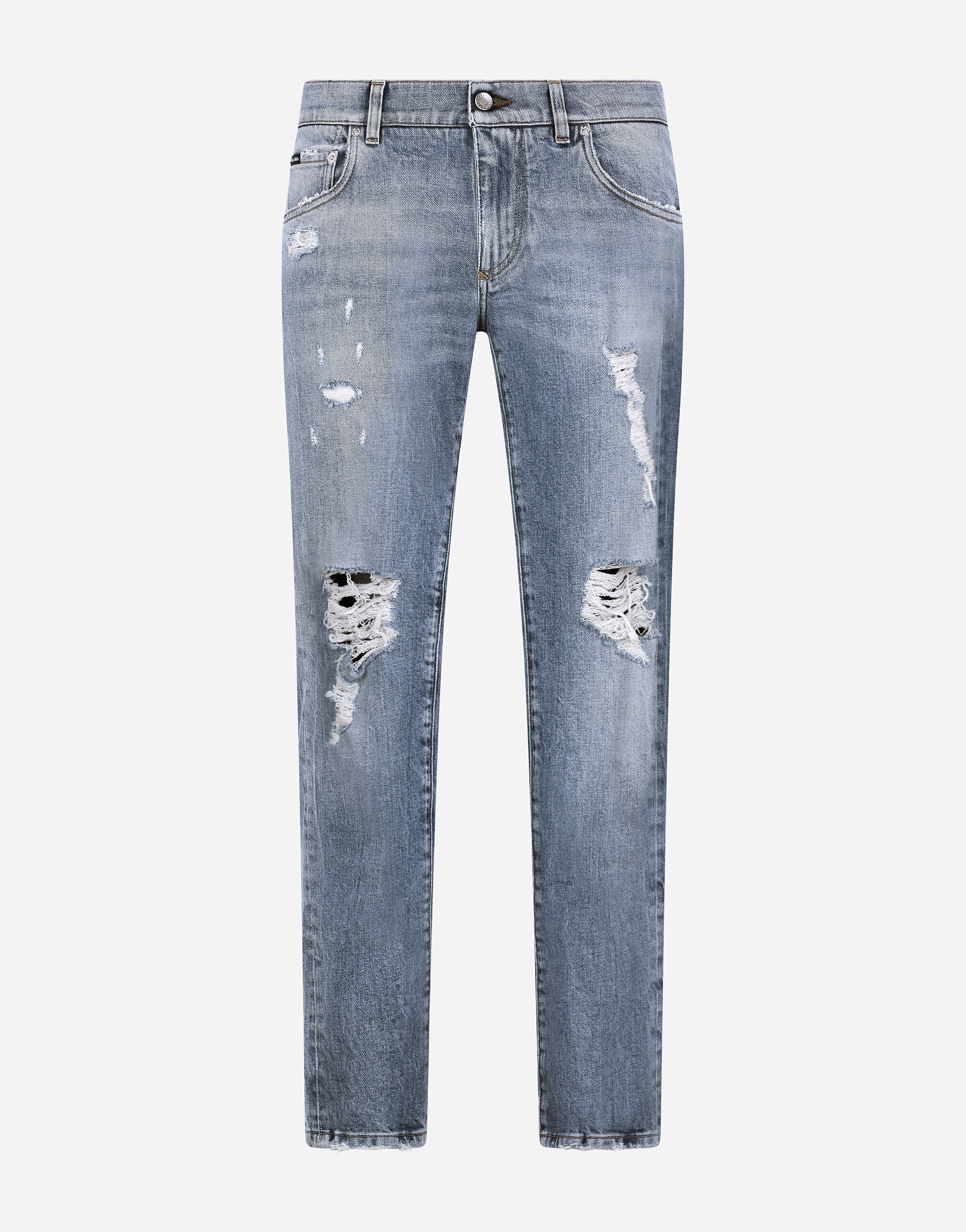 【Dolce Gabbana】PANTALONE◆GY07CDG8MV2 Slim-fit stretch cotton jeans with tag in Multicolor for Men