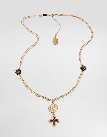 Dolce & Gabbana Sicily Necklace 18-carat yellow and red gold and black sapphires Multicolor WNDS1GWSLE1