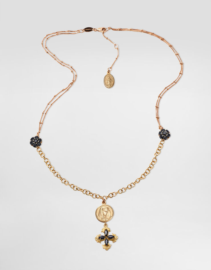 Dolce & Gabbana Sicily Necklace 18-carat yellow and red gold and black sapphires Multicolor WNDS1GWSLE1