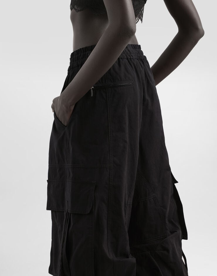 Dolce & Gabbana Waxed faille cargo pants Black FTDEHTHUMS8
