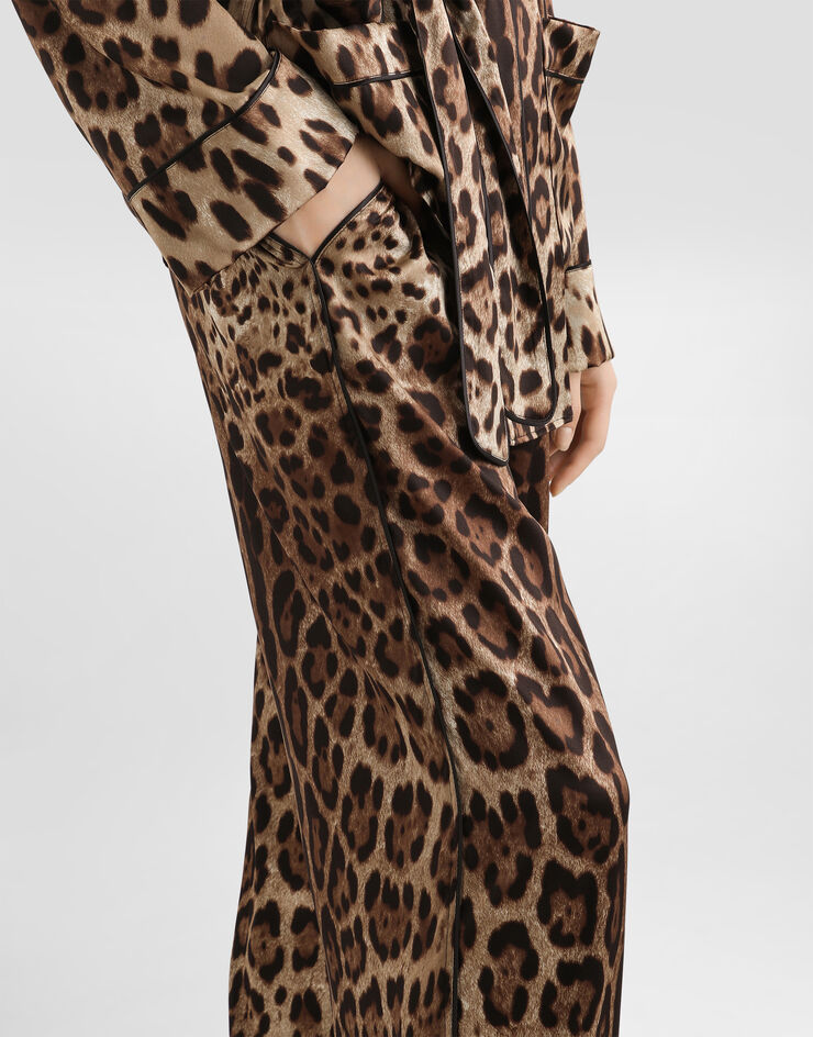 Dolce & Gabbana Leopard-print satin pajama pants Multicolor FTAMPTFSAXY