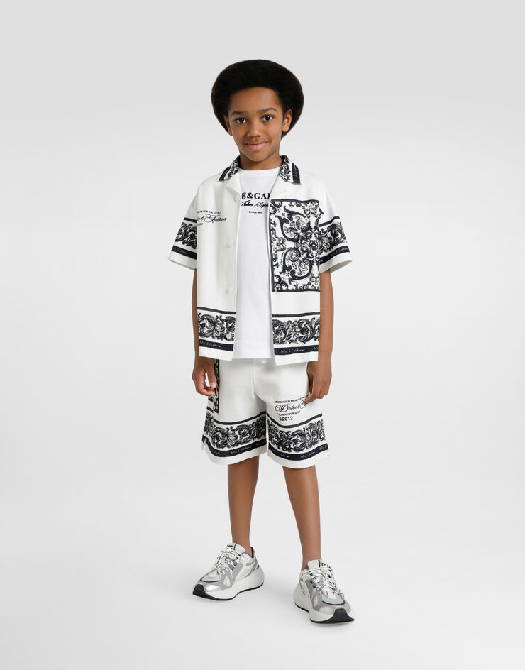 Dolce & Gabbana Majolica-print double piqué bermuda shorts Multicolor L4JQV3II7HN