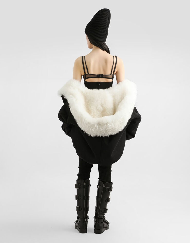 Dolce & Gabbana Short silk and viscose dress Black F60FATGDDIL