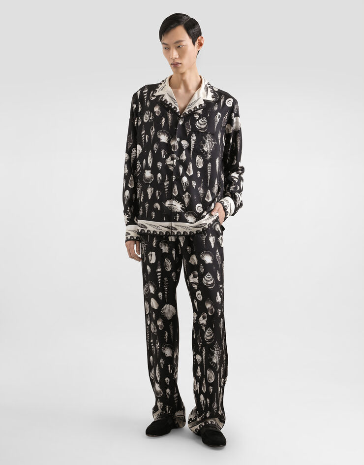 Dolce & Gabbana Shell-print silk twill vanity shirt Multicolor G5IF1THI1ZA