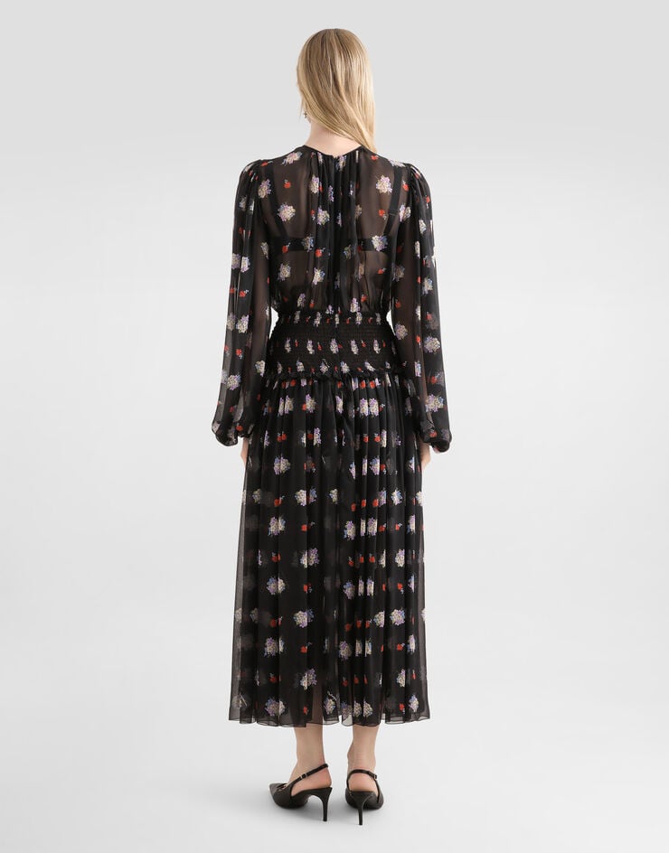 Dolce & Gabbana Small floral-print long chiffon dress Dolce & Gabbana Small floral-print long chiffon dress Multicolor F60GNTIS10Y