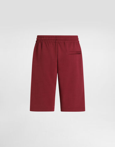 Dolce & Gabbana Jogging-Bermudashorts aus Jersey mit Stickerei Burgunderrot GVF8AZHU7H9
