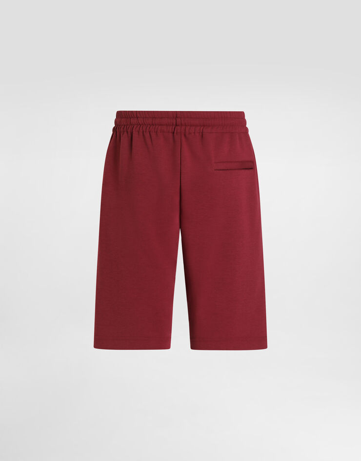 Dolce & Gabbana Jersey jogging shorts with embroidery Bordeaux GVF8AZHU7H9