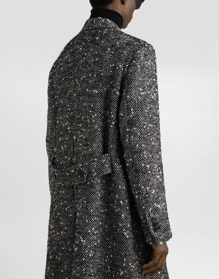 Dolce & Gabbana Double-breasted herringbone wool blend coat Multicolor G052WTFCMC6