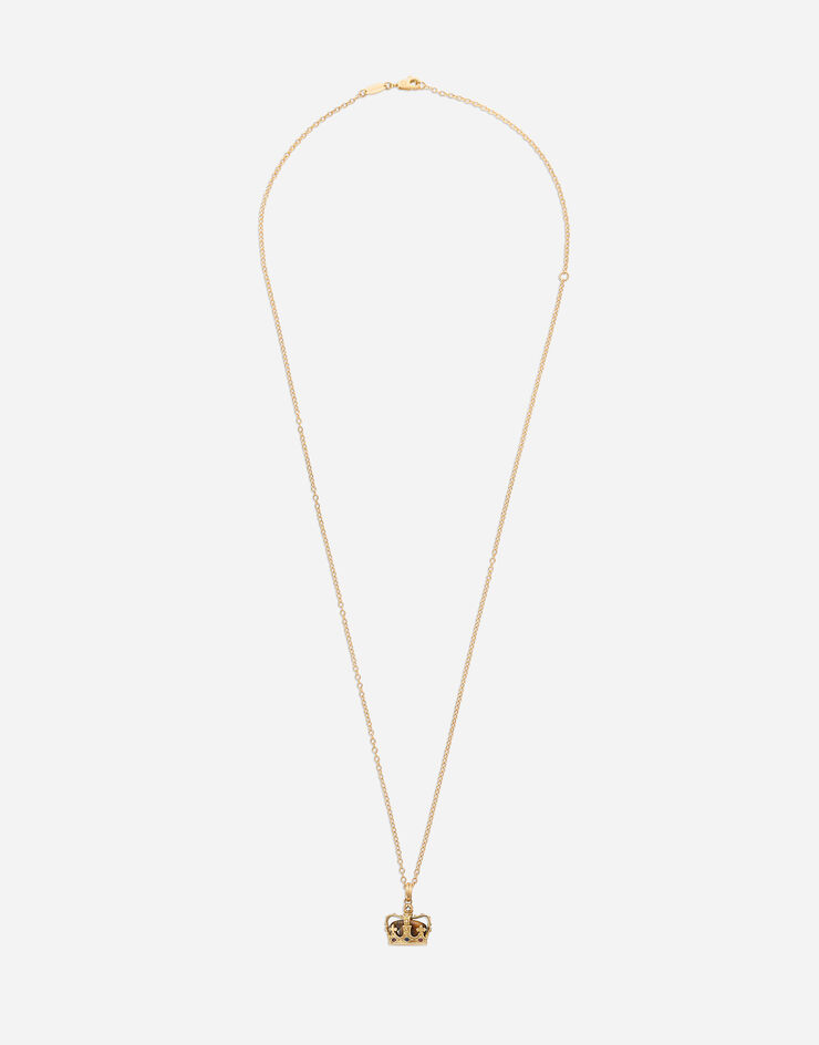 Dolce & Gabbana Pendentif Crown en or jaune avec quartz œil de fer Or Jaune WAKK1GWIE01