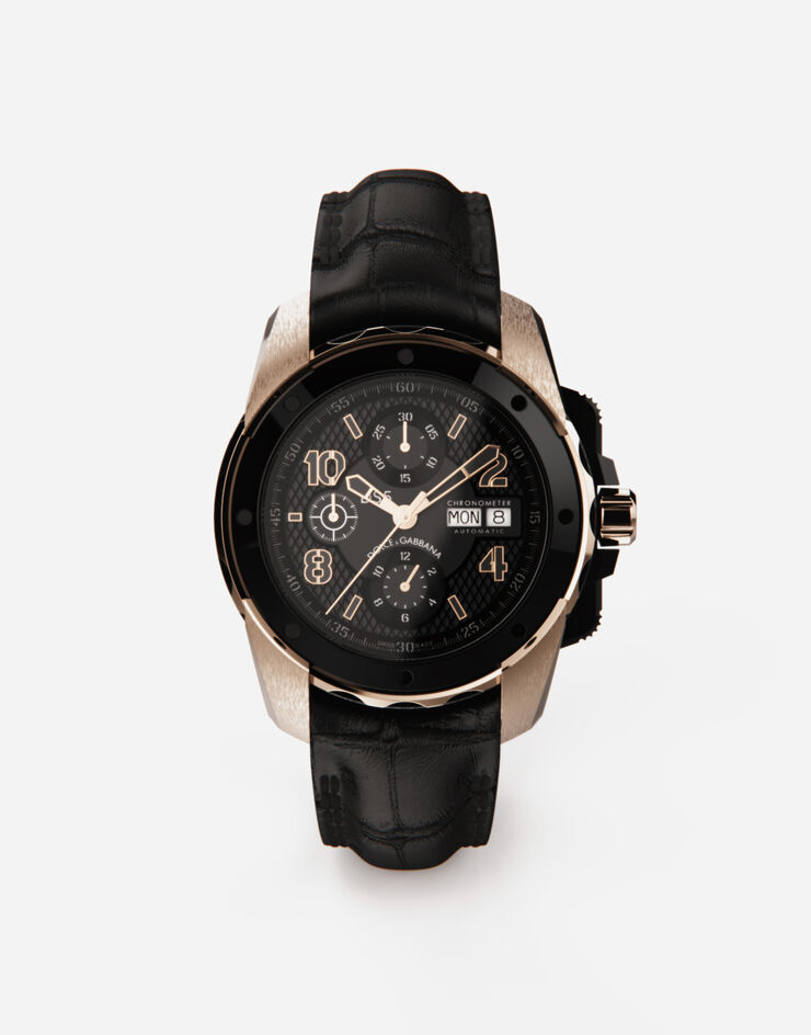 Dolce & Gabbana DS5 watch in red gold and steel with pvd coating Black WWES1MWW036