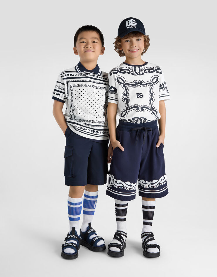 Dolce & Gabbana Jersey T-shirt with bandanna print Print L4JTHVII7FZ