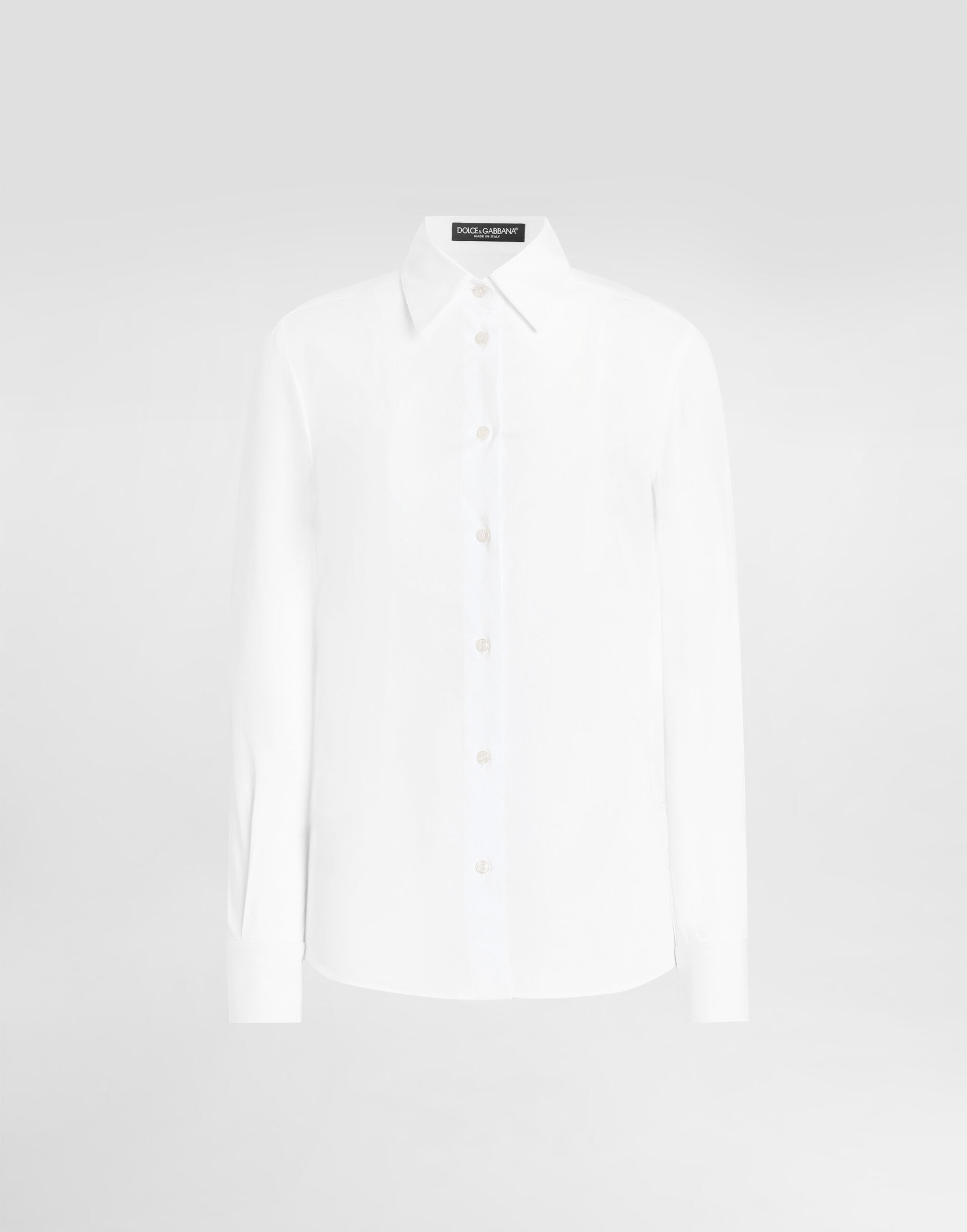 Stretch poplin shirt in White for Women | Dolce&Gabbana® US