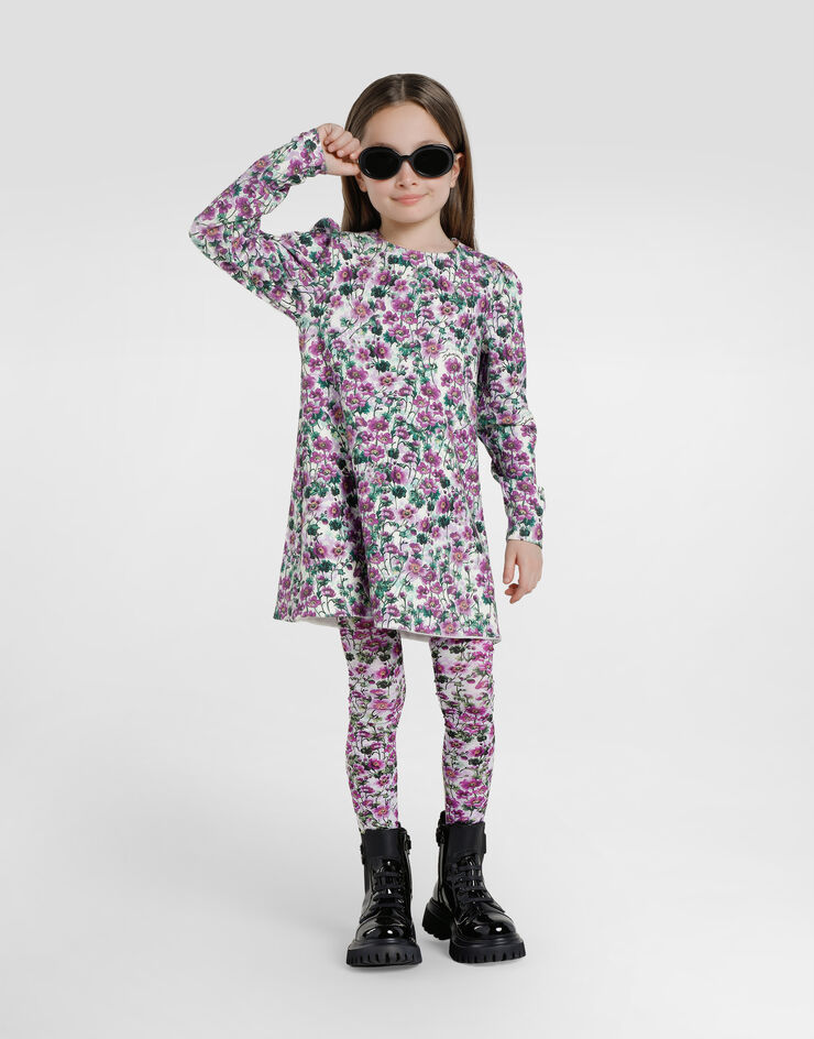 Dolce & Gabbana Violets-print dress Print L5JDALFSG81