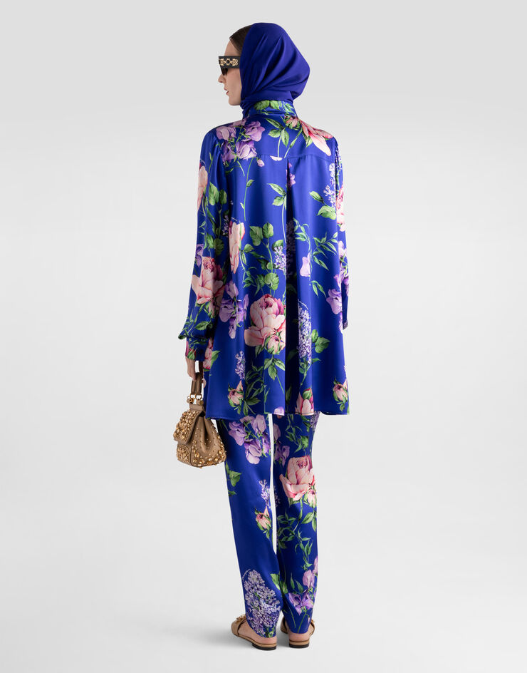 Dolce & Gabbana Rose-print satin vanity trousers Multicolor I3J78WIS11C