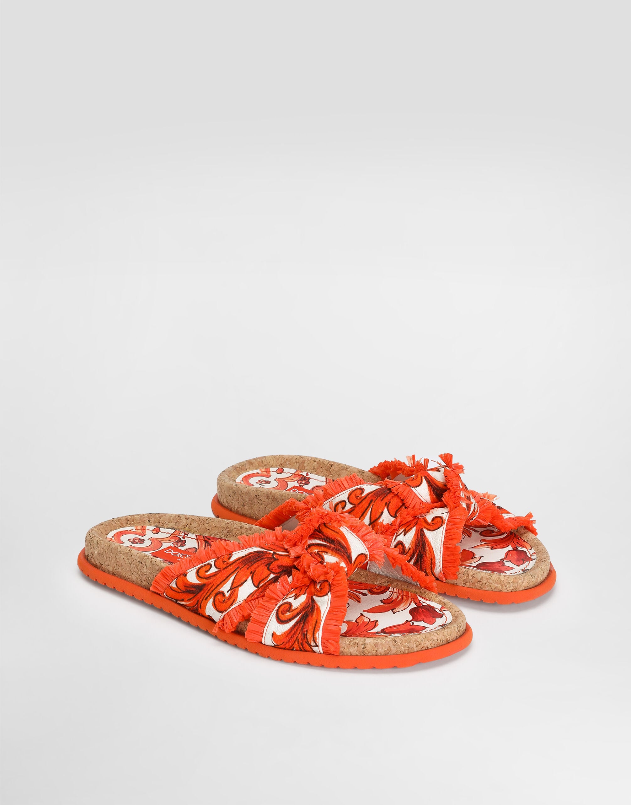 値下げ！美品！DOLCE&GABBANA フラットモカシン　ベロア地 Majolica-print brocade flat slippers in Multicolor for Women