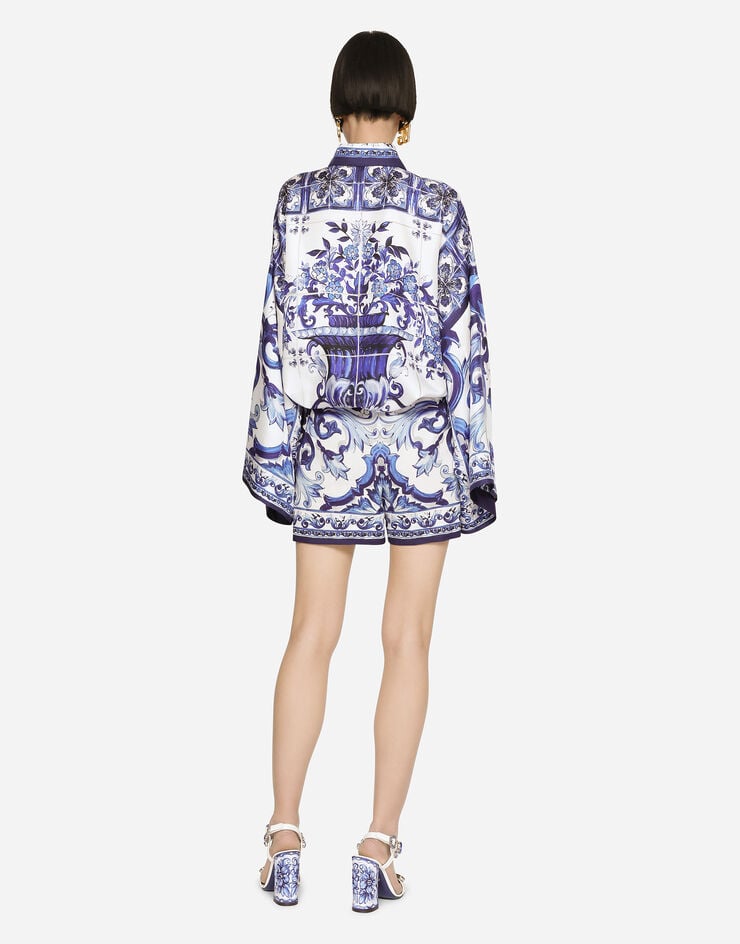 Dolce&Gabbana Majolica-print poplin shorts Multicolor FTAL1THH5AS