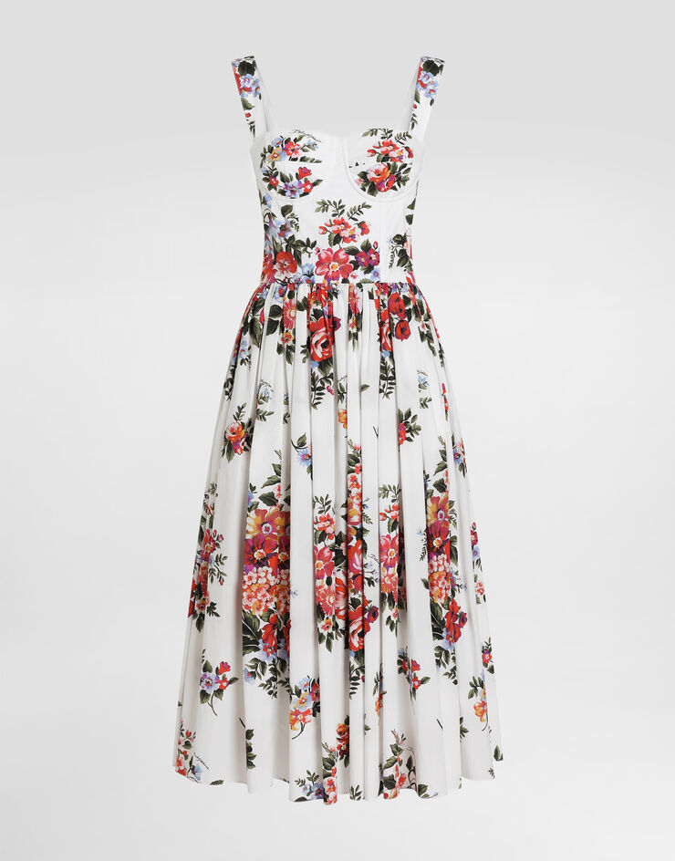Dolce & Gabbana Flower bouquet-print cotton dress Multicolor F6TTGTHS5UU