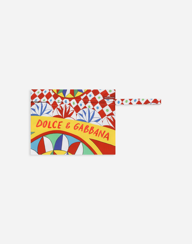 Dolce & Gabbana Short swim trunks with Carretto print Red M4E68TFHMTB