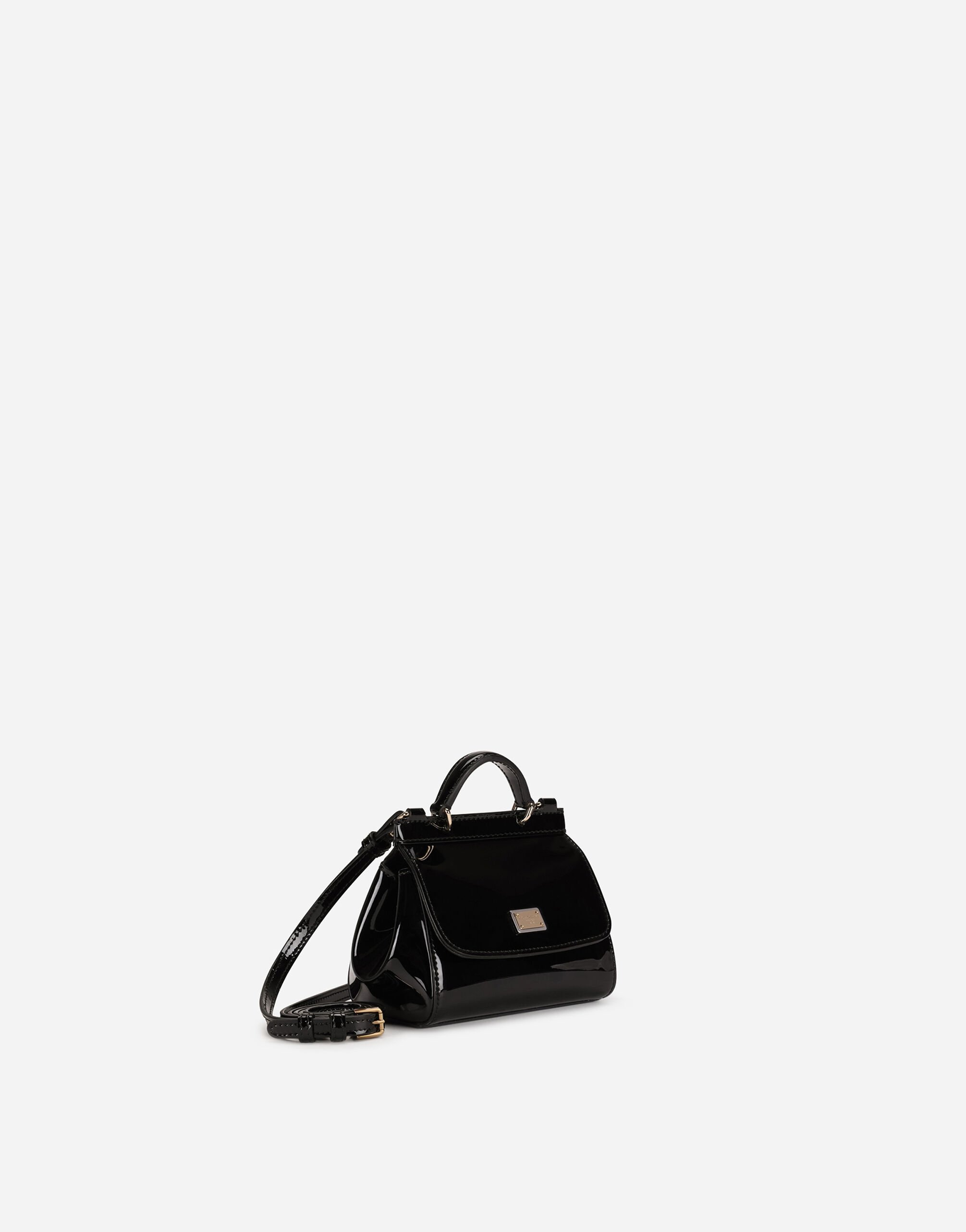 Patent leather mini Sicily bag in Black for Girls