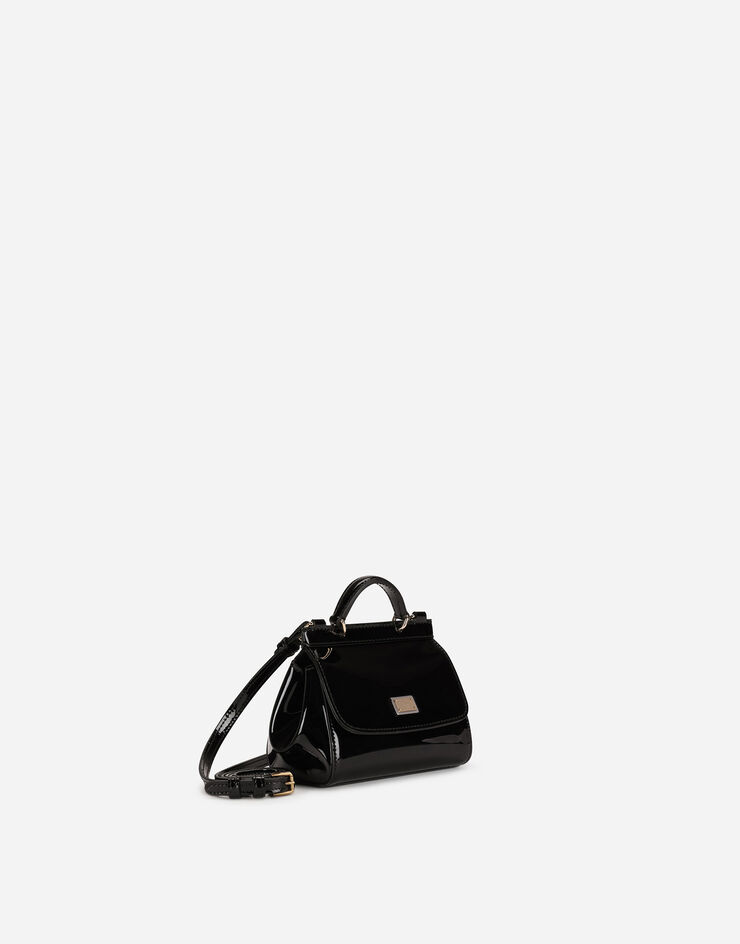 Dolce & Gabbana Мини-сумка sicily из лакированной кожи черный EB0003A1067