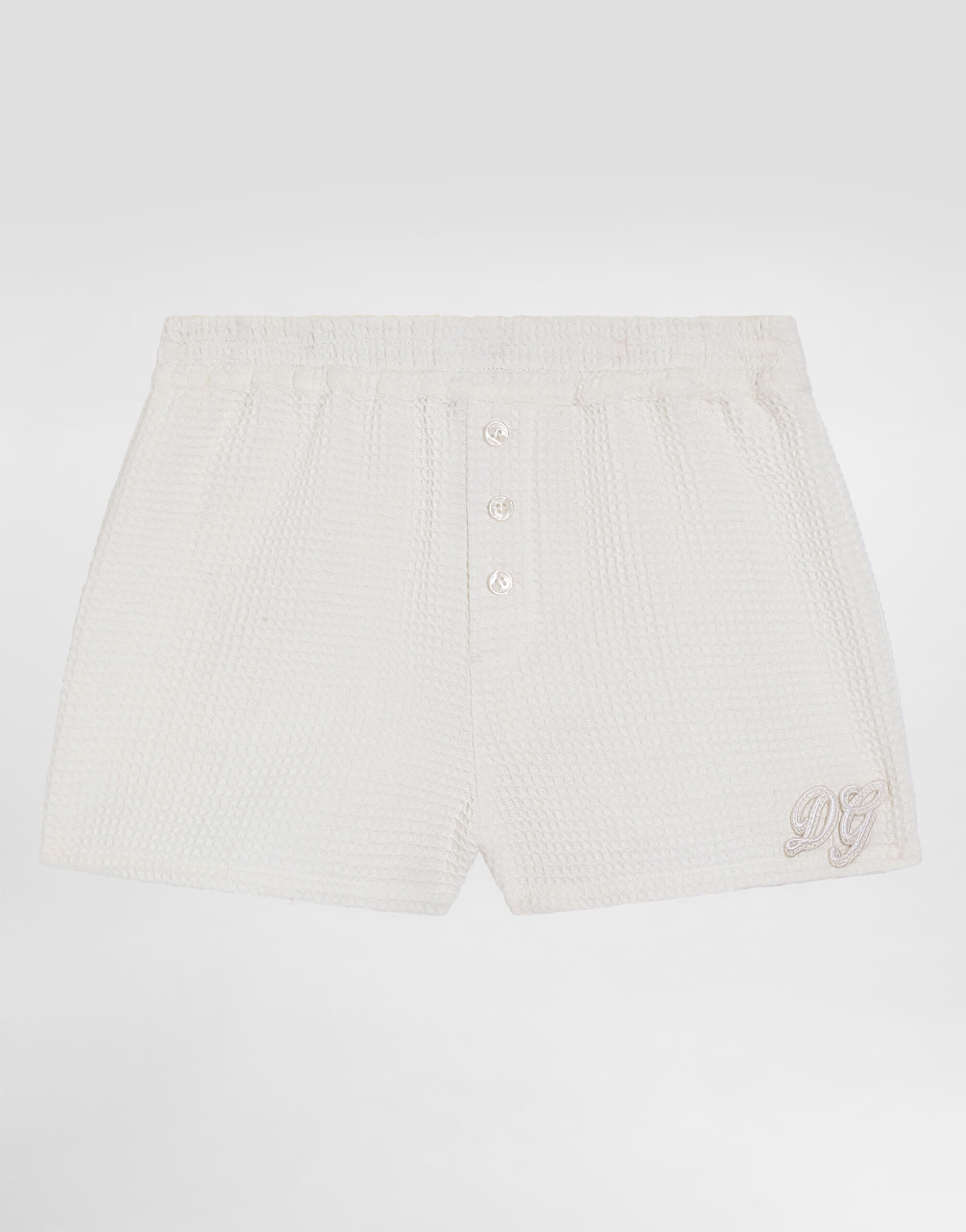ホワイトのボーイズ Cotton waffle bermuda shorts | Dolce&Gabbana®