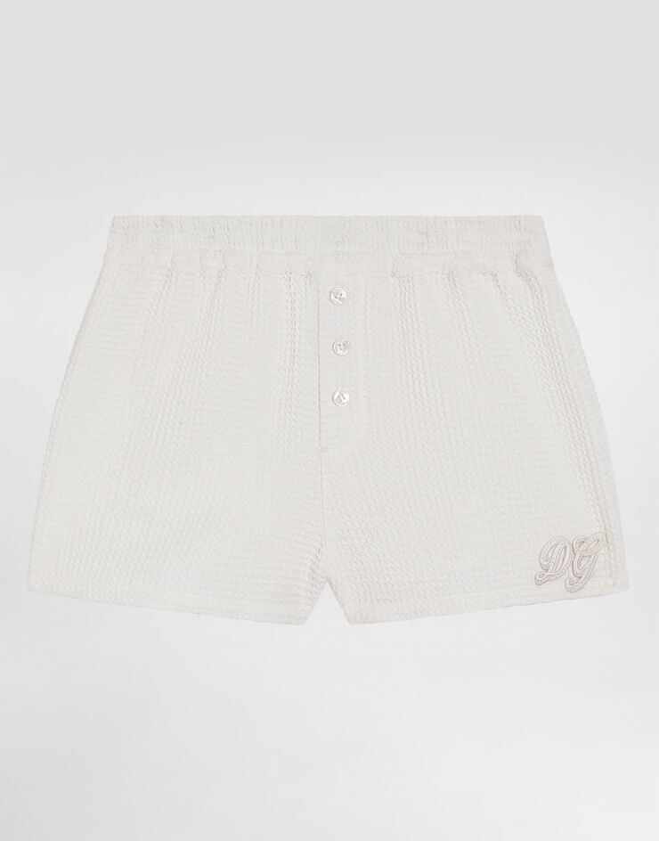 Dolce & Gabbana Cotton waffle bermuda shorts Dolce & Gabbana Cotton waffle bermuda shorts White L13Q97FU628