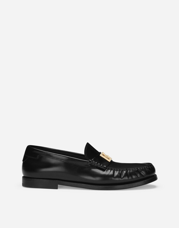 Brushed calfskin loafers in Black for Men | Dolce&Gabbana®