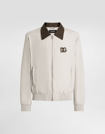 Dolce & Gabbana Linen and silk bomber jacket Beige G9BODZFUTAZ