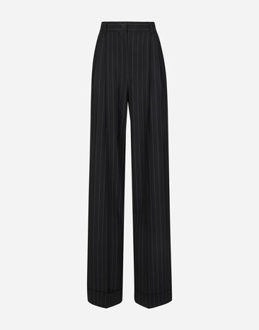 Dolce & Gabbana Flared pinstripe wool pants Multicolor FTBMPTFRBDK