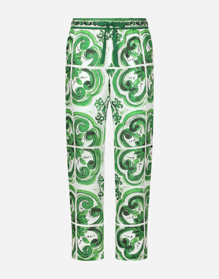 Dolce & Gabbana 马约利卡印花亚麻慢跑裤 版画 GV4LHTFP4M8