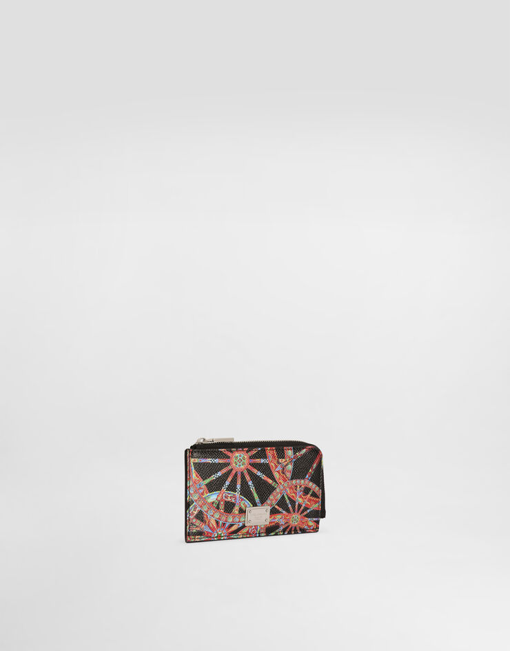 Dolce & Gabbana Card holder in carretto-print calfskin Multicolor BP3274A0744