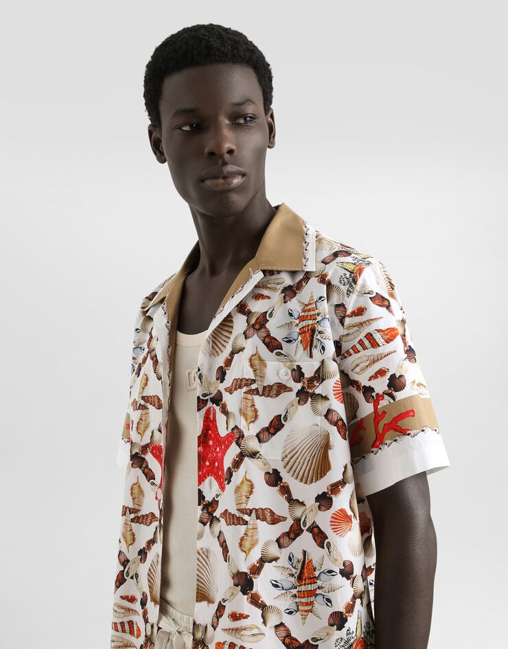 Dolce & Gabbana shell-print hawaii poplin shirt Multicolor G5JH9TFI5L2