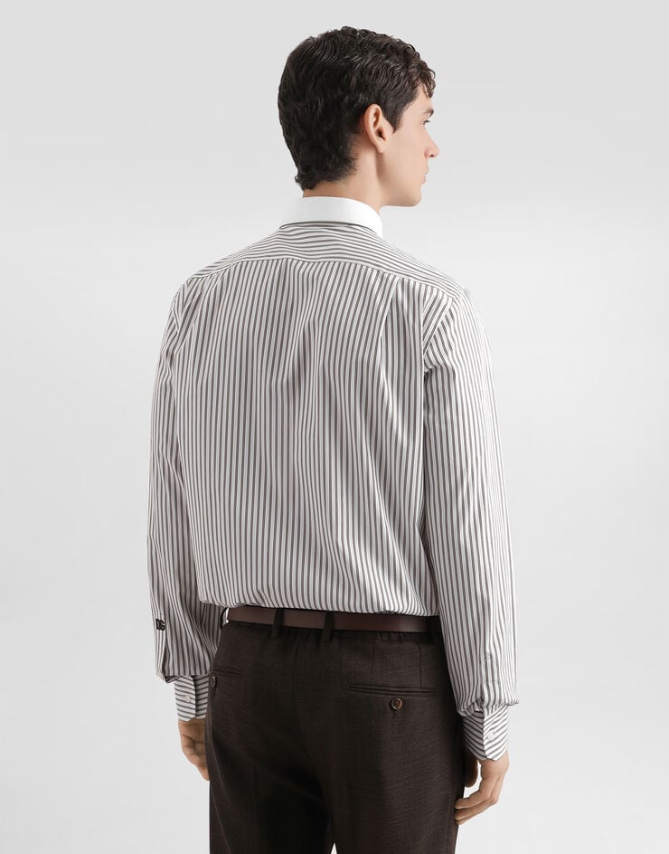 Dolce & Gabbana Camisa Martini de popelina a rayas Multicolor G5NQ0ZFR5ZP