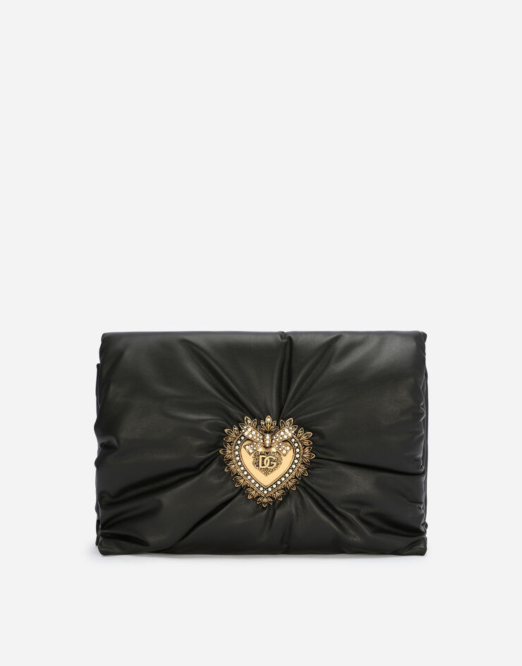 Dolce&Gabbana Sac Devotion soft moyen format en cuir de veau Noir BB7349AK274