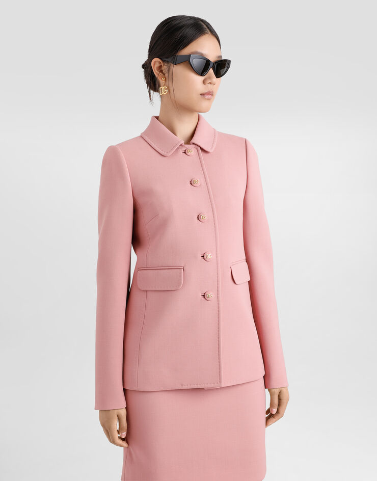 Dolce & Gabbana GABBANA ウールクレープ シングルブレスト ジャケット ピンク F26P7TFU2L8