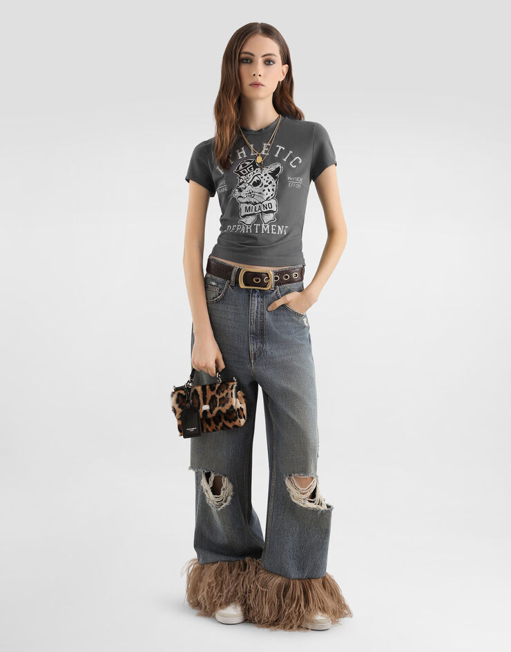 Dolce & Gabbana Jersey t-shirt with print Grey F8V81TGDDPH