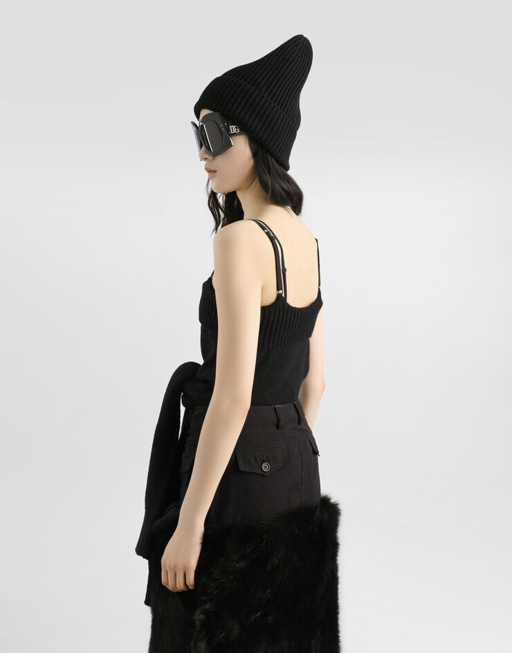 Dolce & Gabbana Wool blend tank top Black FXT72TJGME2