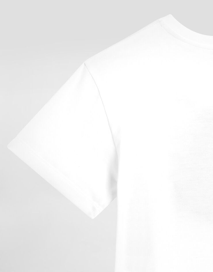 Dolce & Gabbana Camiseta de manga corta en punto con estampado de flores Blanco L5JTNLG7PHR