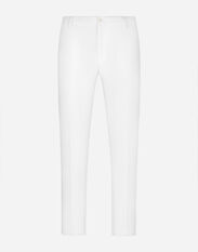 Dolce & Gabbana Stretch cotton pants with DG patch Black G4HXATG7ZXD