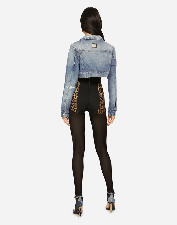 Dolce & Gabbana High-waisted charmeuse panties with leopard print ANIMAL PRINT FTAG1TFSADD