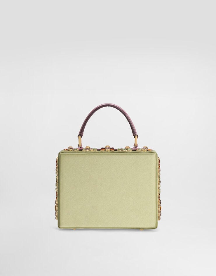 Dolce & Gabbana Sac à main Dolce Box en satin et cuir verni Multicolor BB5970A0256