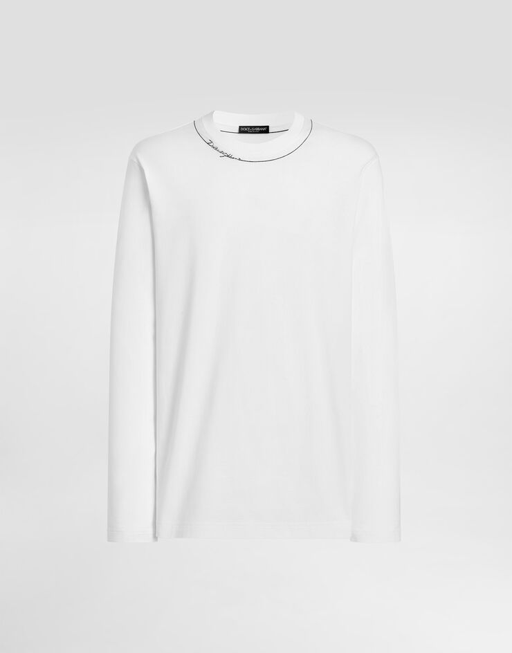 Dolce & Gabbana Cotton t-shirt with embroidery White G8SD2ZG7P9O