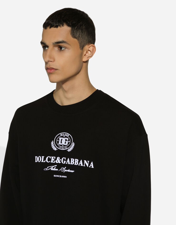 Dolce & Gabbana Jersey sweatshirt with Dolce&Gabbana logo print Black G9AHSTG7NYD