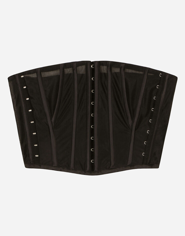 Dolce&Gabbana Cinturón tipo corsé de marquisette Negro FB357AOUADW