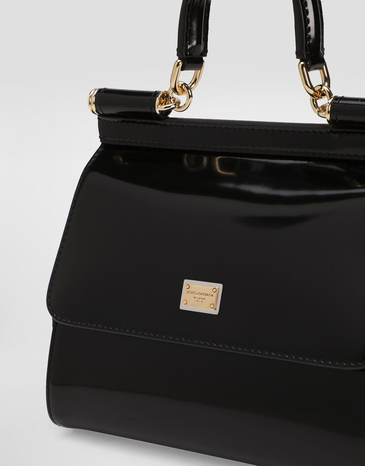 Dolce & Gabbana Henkeltasche Sicily mittelgroß Schwarz BB6003A1037