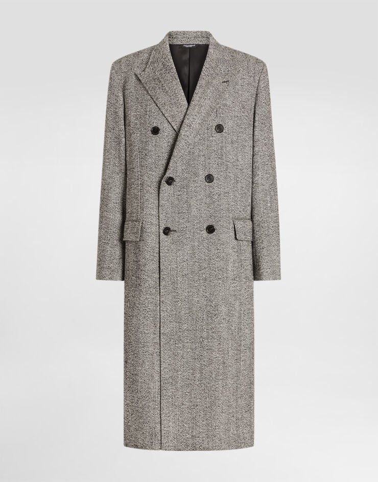 Dolce & Gabbana Double-breasted herringbone wool coat Dolce & Gabbana Double-breasted herringbone wool coat Multicolor G061ATFCZAT