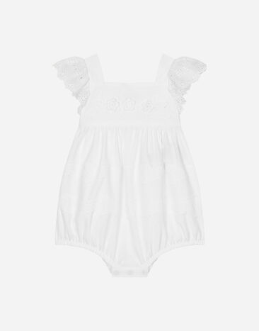 Dolce & Gabbana PLAYSUIT IN COTTON WITH LACE DETAILING White L11O90G7N3H