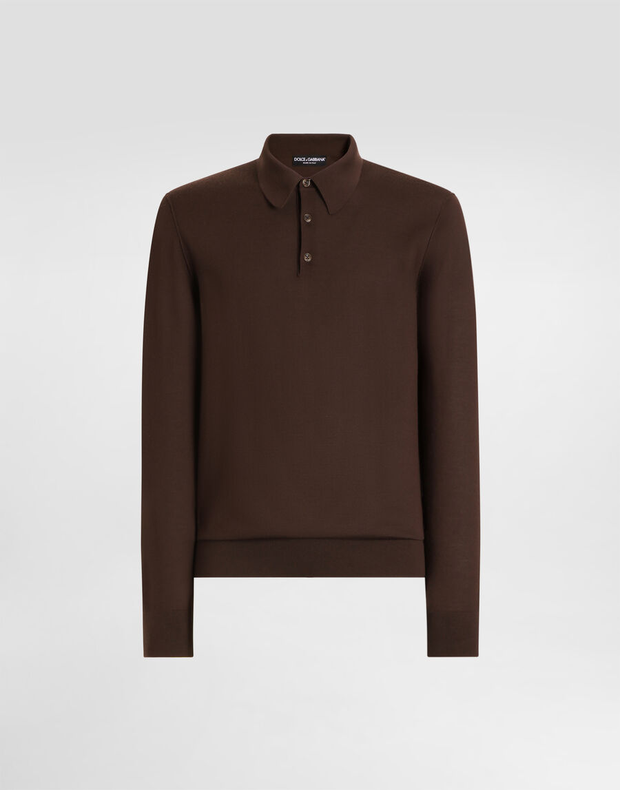 Knit cashmere polo shirt