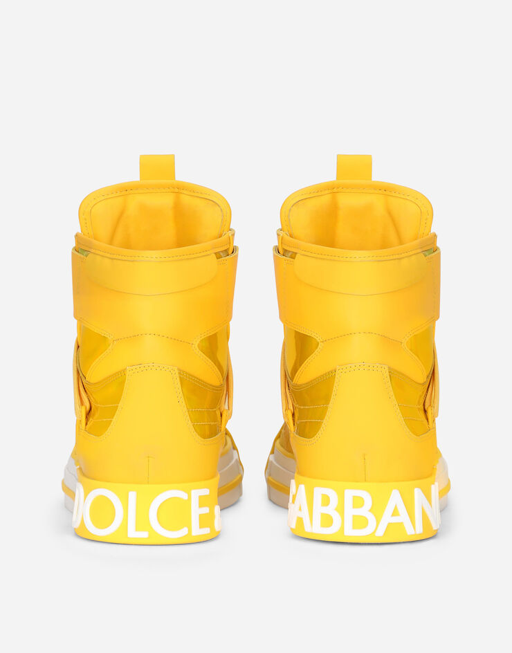 Dolce & Gabbana Custom 2.Zero high-top sneakers in mixed materials Yellow CK1870AO737